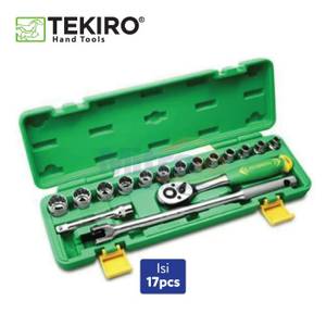 Tekiro 1 Set Kunci Sok 8-24 Mm SC-SE0606 1/2 Inch (17 Pcs)