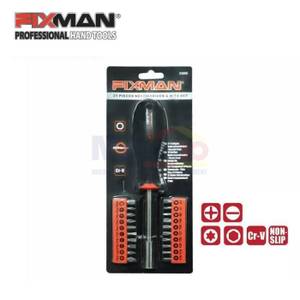 Fixman Omc-D1809 21-Pc Screwdriver & Bits Set Obeng