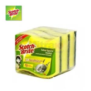Scotch-Brite Sabut Spons Cuci Piring ID-30P3 Kuning-Hijau (Pcs) 