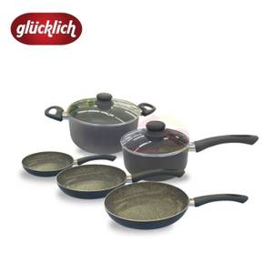 Glucklich Set Panci Wajan PAS-501 Hitam (5 Pcs)