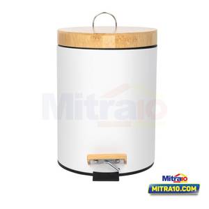 Zehn Tempat Sampah Bamboo Lid Pedal 5 Liter
