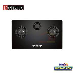 Delizia Kompor Tanam Kaca 3 Tungku DHP93FS7GHBK 90 Cm Hitam 
