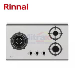 Rinnai Kompor Tanam Kaca 3 Tungku RB-73TS Silver