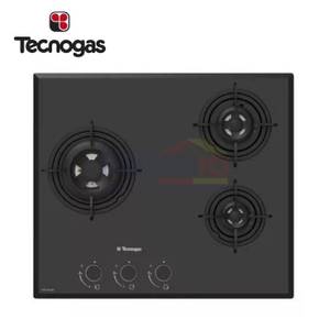 Tecnogas Kompor Tanam Kaca 3 Tungku H63VBCIBG Hitam