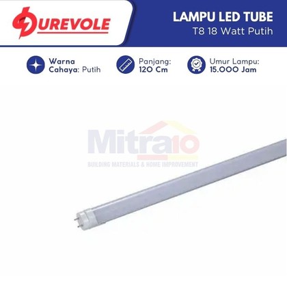 Jual Durevole Lampu Led Tube T8 18 Watt Putih